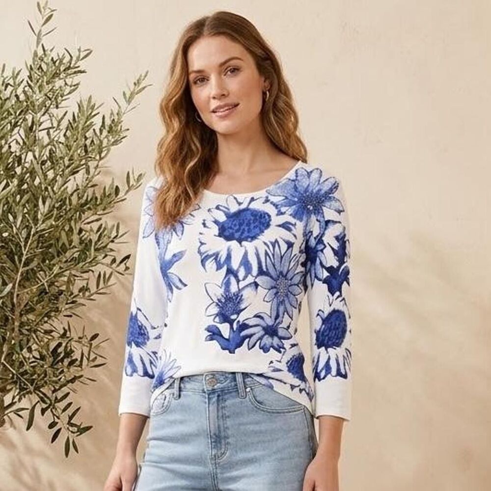 Gianni-feraud Women's Blue and White Blouse